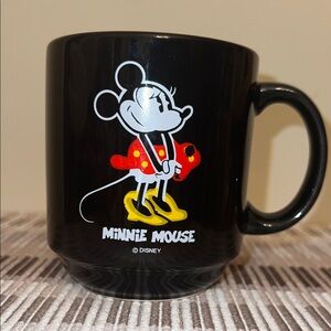 Vintage Disney Minnie Mouse Black Mug | Made in Spain | Collectible Ceramic Cup